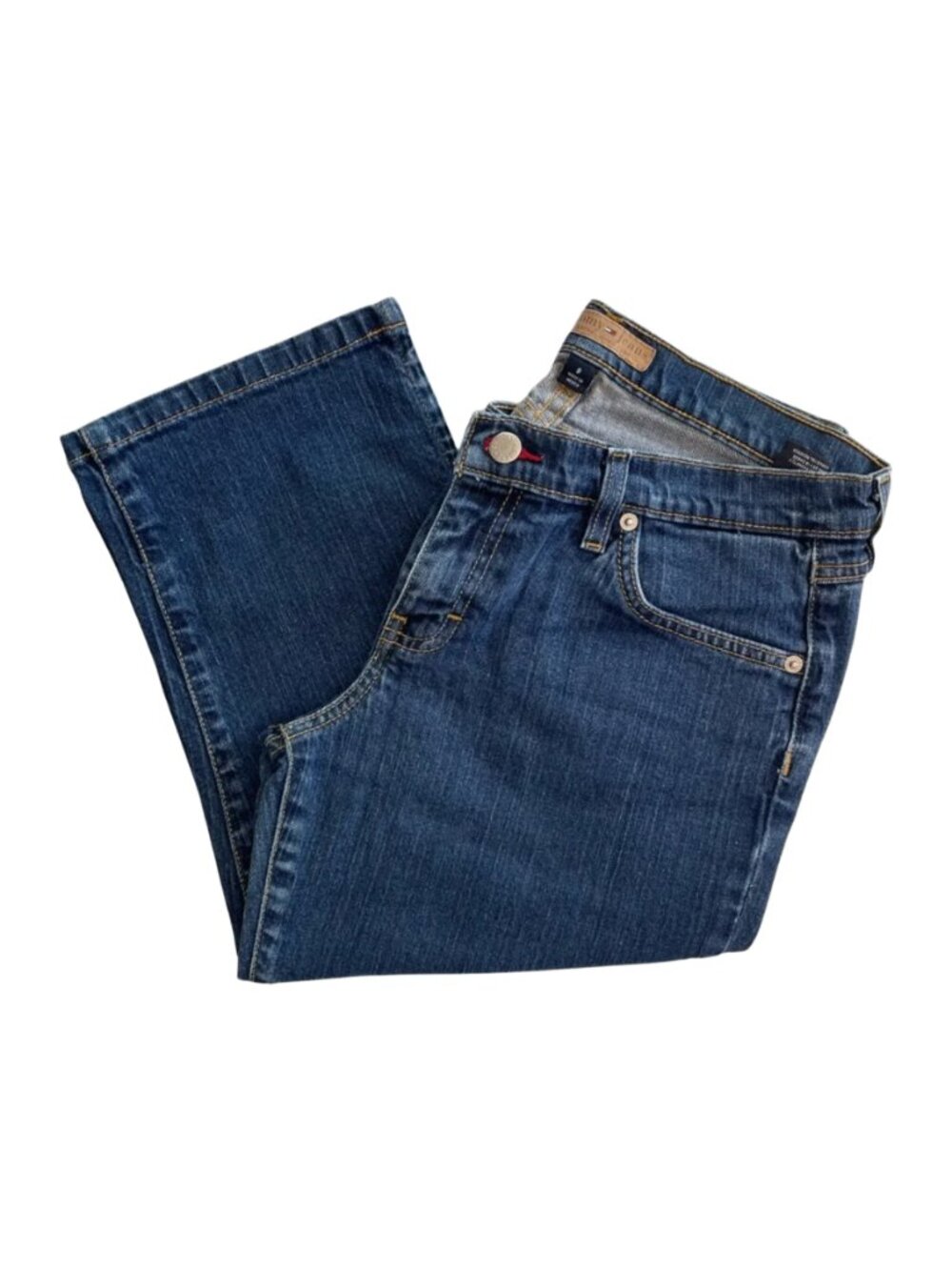 Tommy Jeans Cropped Denim Jeans Womens Juniors Size 9 Blue Stretch Y2K Casual